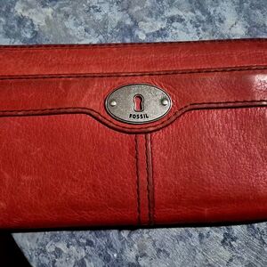 Fossil Red Leather Wallet